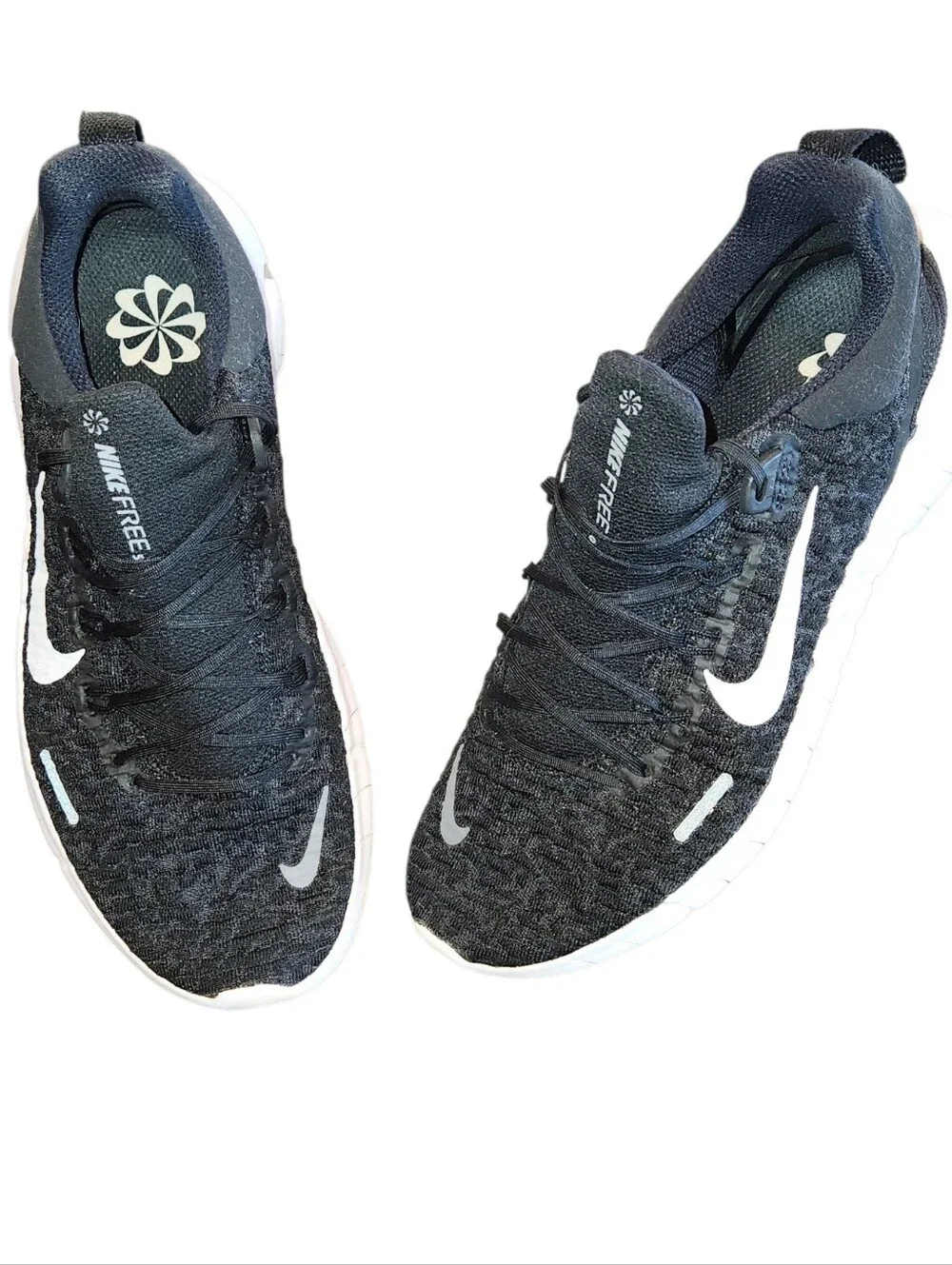 NIKE Free Run 5.0 Next Nature Running Shoes Black/White Women's Size 8.5 Light